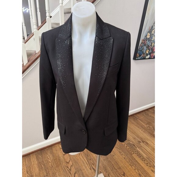 Zadig & Voltaire Viking Strass Embellished Blazer Jacket Black Size 34 / 2 / XS - Picture 2 of 5